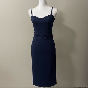 Dress the Population Elegant Navy Blue Midi Dress